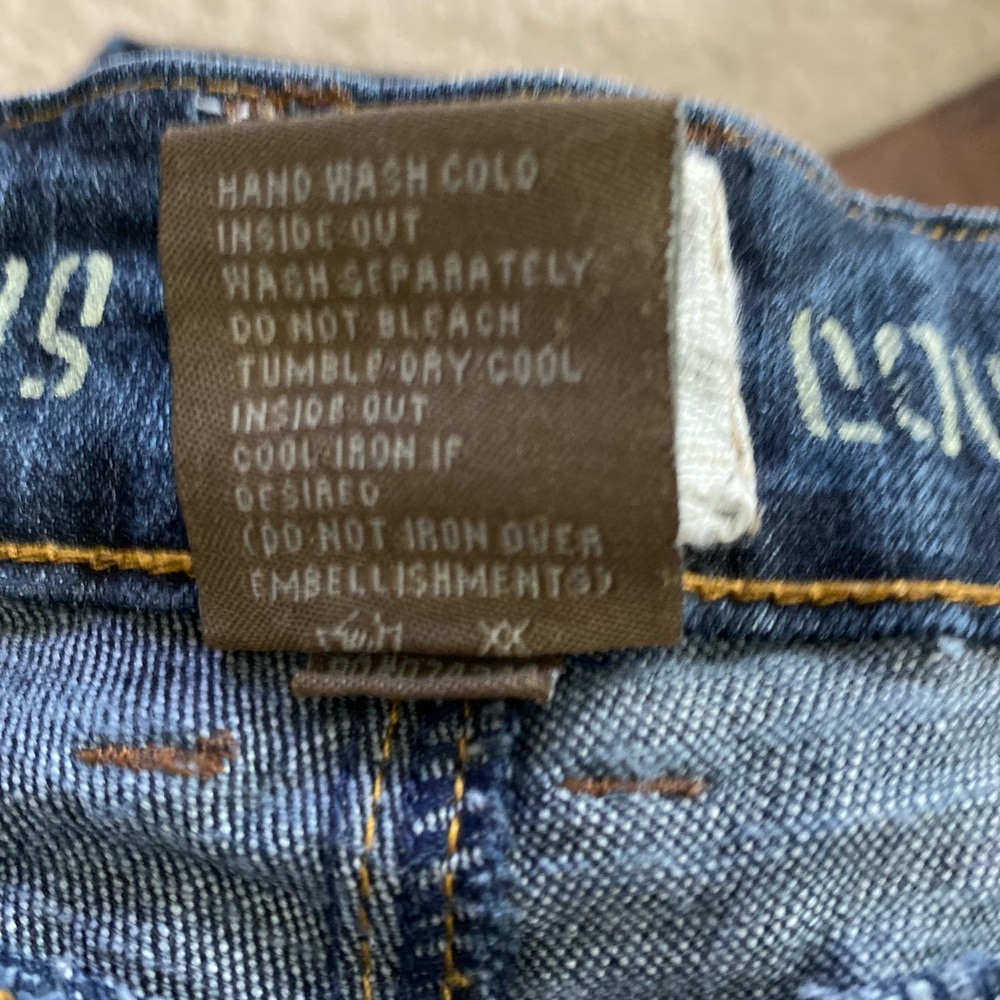 Jou Jou premium women’s Sz 9 vintage Y2K mid rise Flare denim Jeans dark wash - Picture 7 of 7